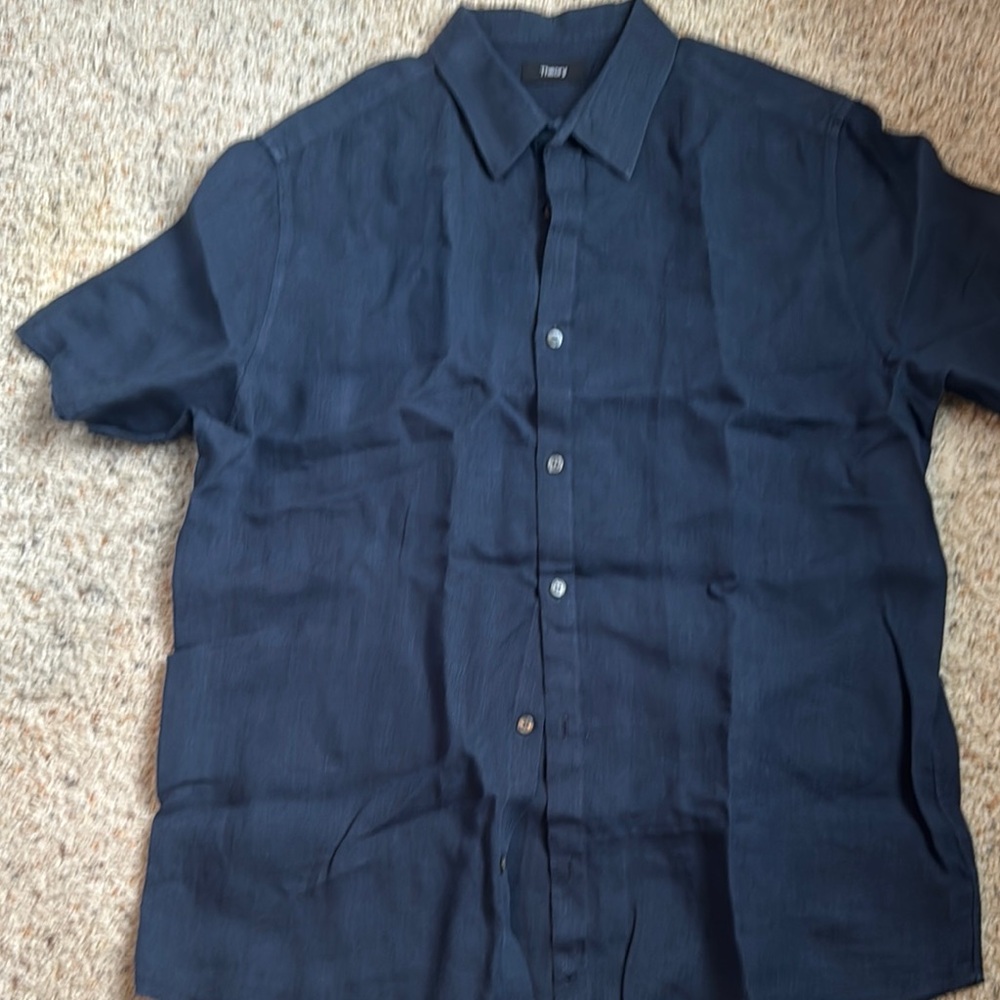 Theory Blue Casual Button Down Shirt